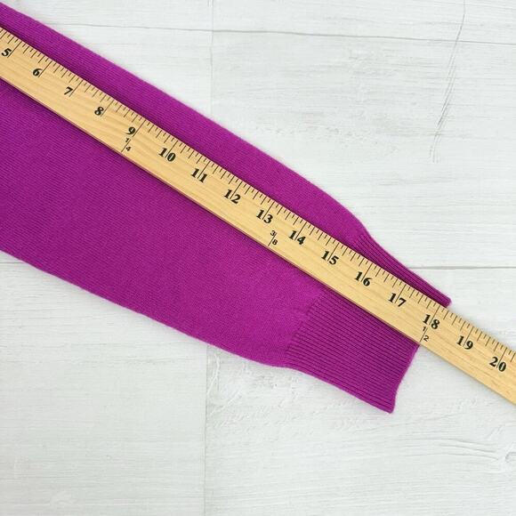 Milly Merino Wool Cardigan Sweater Women Medium Bright Pink Preppy V Neck Studs - Picture 9 of 12